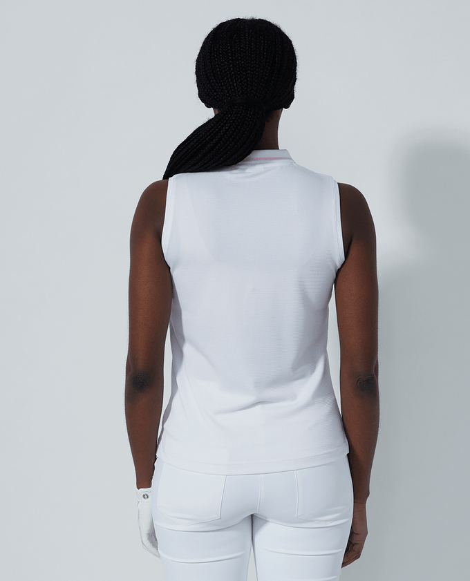 SIZE M - DAILY SPORTS Match Sleeveless Polo 412 White