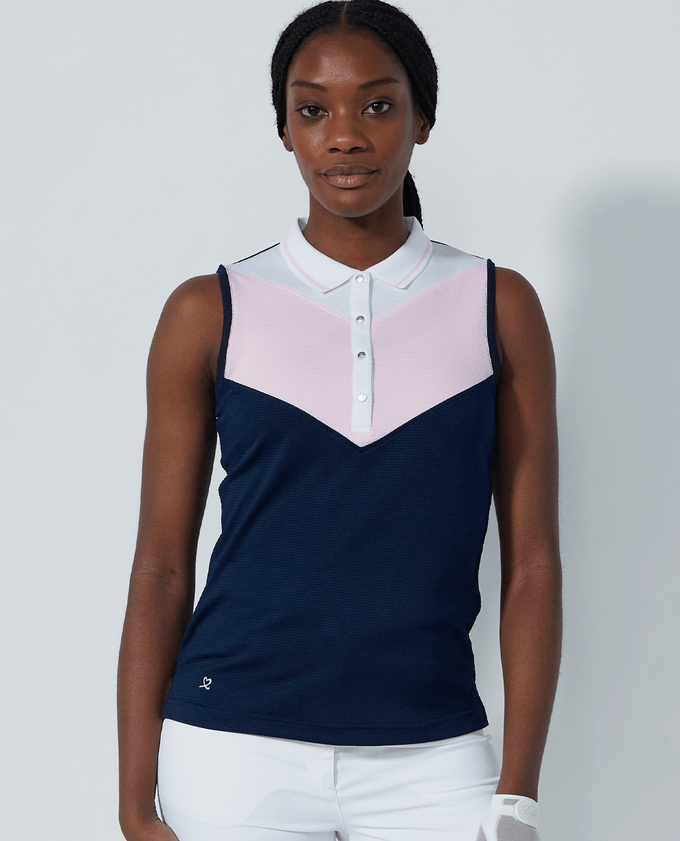 DAILY SPORTS Match Sleeveless Polo 412 Navy