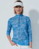 DAILY SPORTS Breeze Mesh 3/4 Sleeve Polo 418 Water Bloom