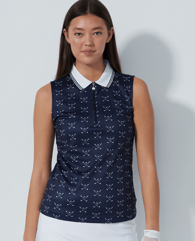 DAILY SPORTS Clubs Sleeveless Polo 427 Navy