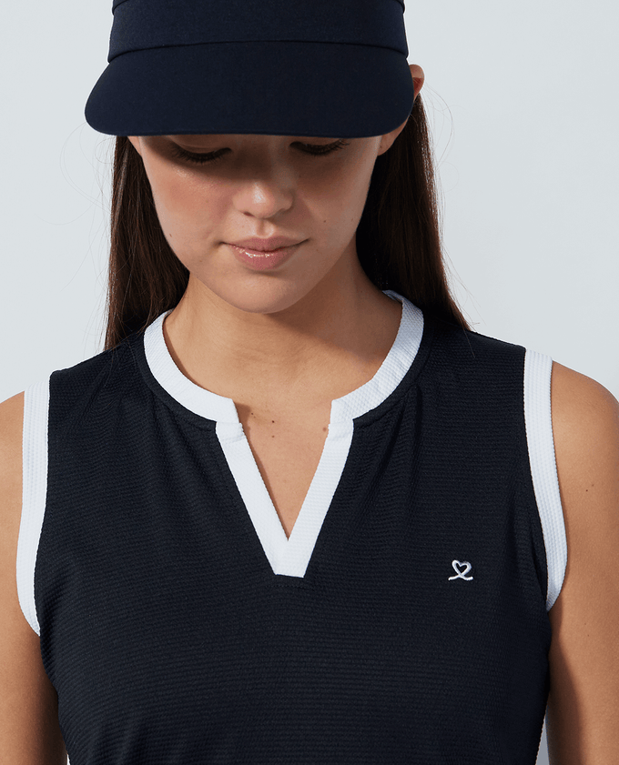 DAILY SPORTS Massy Loose Sleeveless Polo 434 Black