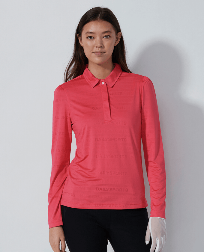 DAILY SPORTS Passion Long Sleeve Polo 445 Intense Coral