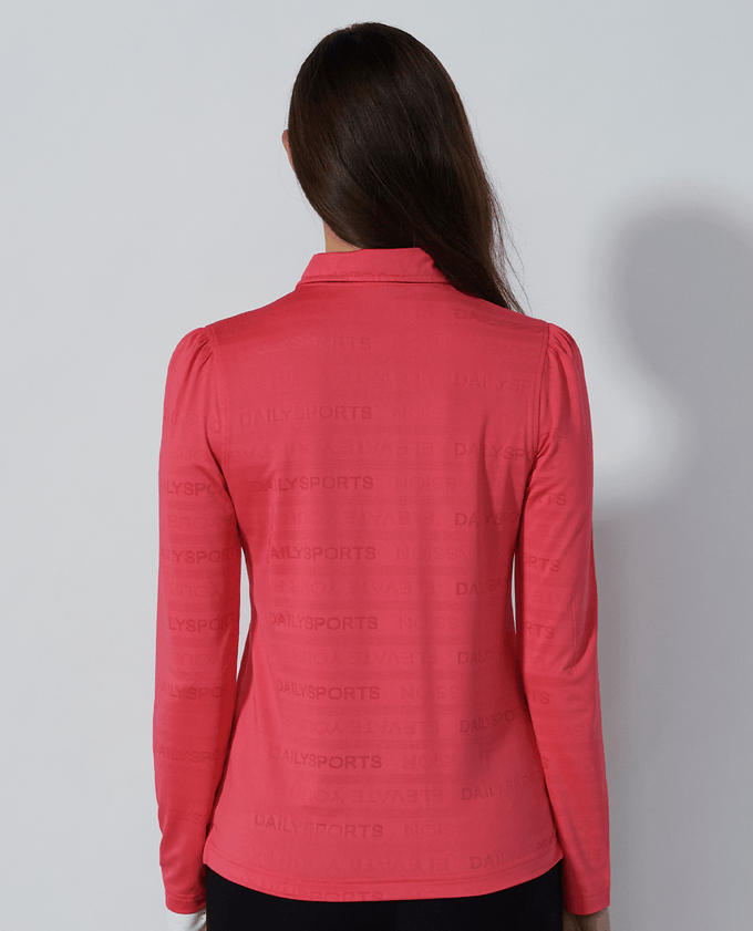 DAILY SPORTS Passion Long Sleeve Polo 445 Intense Coral