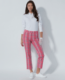 DAILY SPORTS Golf Plaid Ankle Pants 495 27.5" Intense Coral