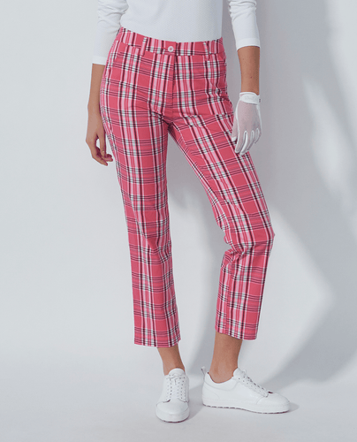 DAILY SPORTS Golf Plaid Ankle Pants 495 27.5" Intense Coral