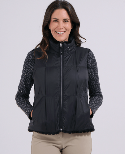 CHERVO Export Reversible Fur Vest Black