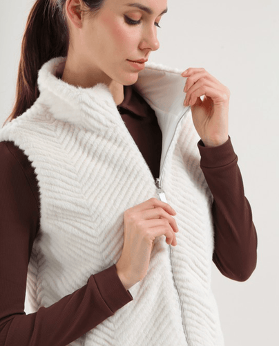 CHERVO Ersilia Faux-fur Reversible Vest Panama White
