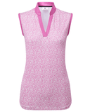 FOOTJOY Odessa Animal Print Sleeveless Polo 34171 Berry