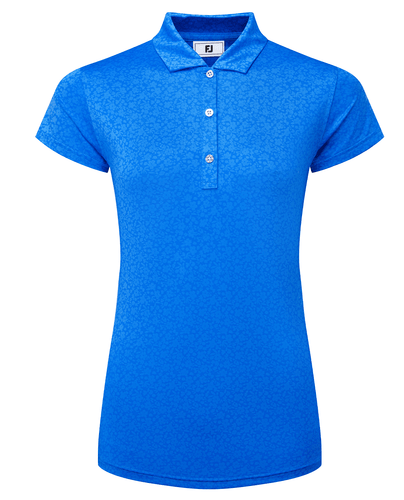 FOOTJOY Painted Floral Cap Sleeve Polo 34202 Cobalt