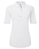 FOOTJOY Half Sleeve Ruched Polo 34204 White