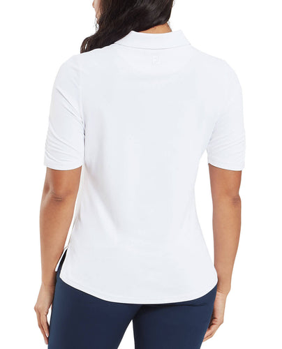 FOOTJOY Half Sleeve Ruched Polo 34204 White