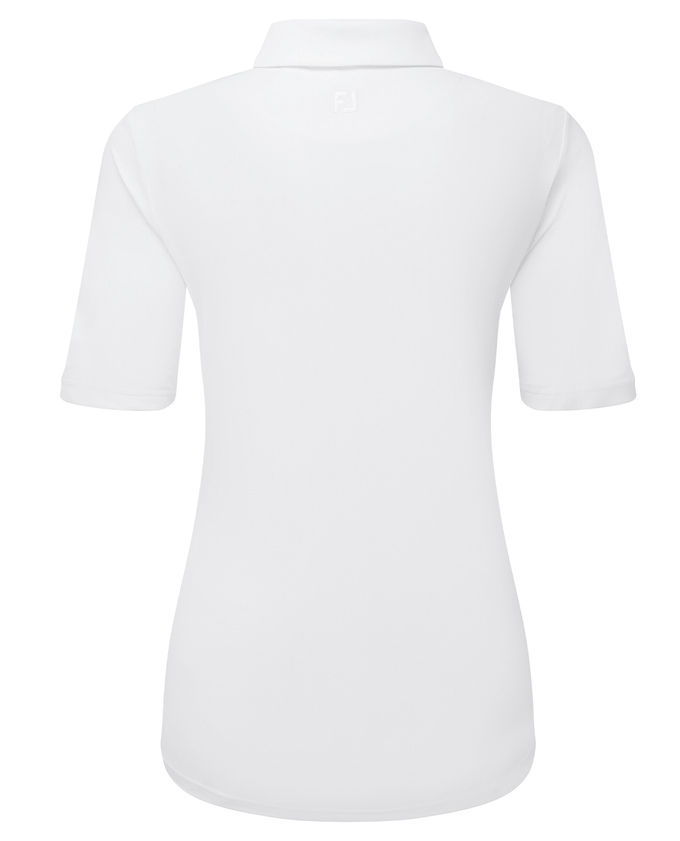 FOOTJOY Half Sleeve Ruched Polo 34204 White