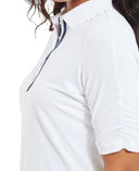 FOOTJOY Half Sleeve Ruched Polo 34204 White