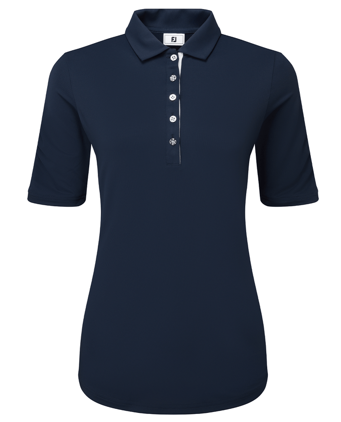 FOOTJOY Half Sleeve Ruched Polo 34207 Navy