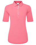 FOOTJOY Half Sleeve Ruched Polo 34236 Pink Lemonade