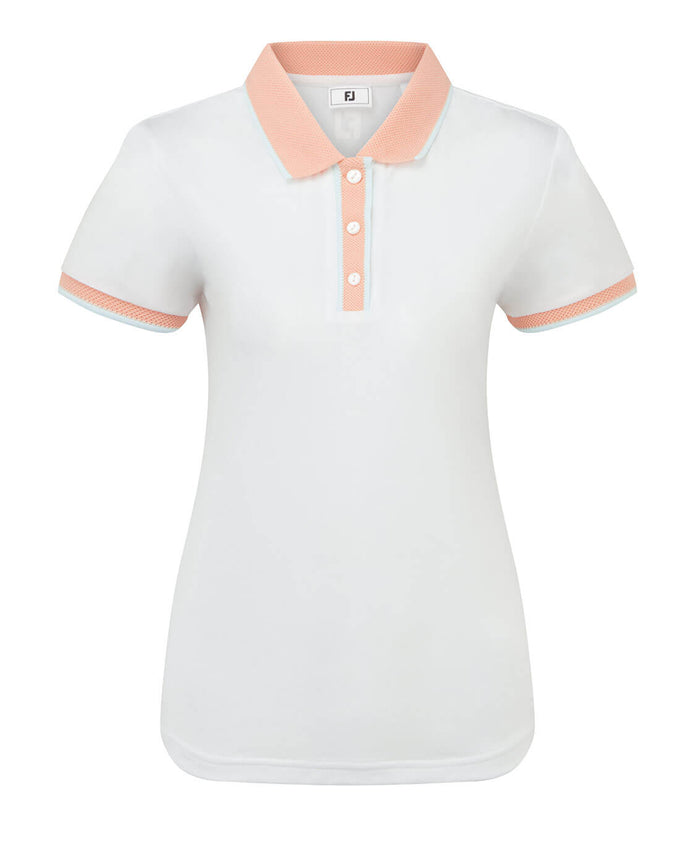 FOOTJOY Cap Sleeve Polo 39368 White / Desert Peach