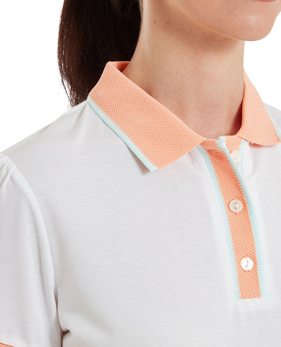 FOOTJOY Cap Sleeve Polo 39368 White / Desert Peach