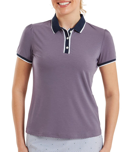 FOOTJOY Cap Sleeve Polo 39369 Dusty Violet / Navy