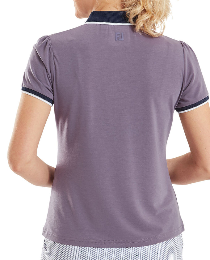 FOOTJOY Cap Sleeve Polo 39369 Dusty Violet / Navy