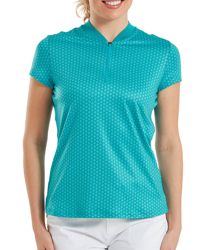 FOOTJOY Zip Blade Polo 39373 Tonal Tile Blue Print