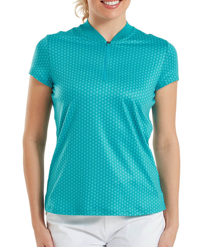 FOOTJOY Zip Blade Polo 39373 Tonal Tile Blue Print