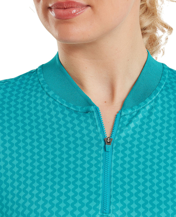 FOOTJOY Zip Blade Polo 39373 Tonal Tile Blue Print