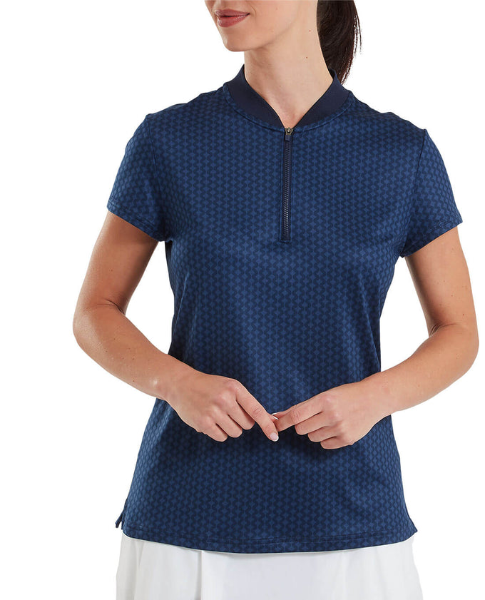 FOOTJOY Zip Blade Polo 39375 Tonal Navy Print