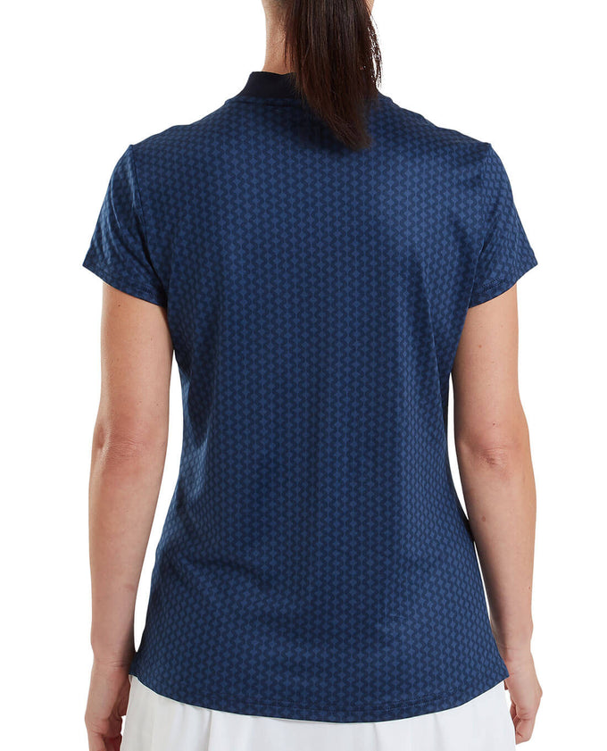 FOOTJOY Zip Blade Polo 39375 Tonal Navy Print