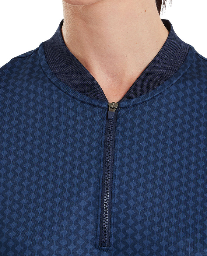 FOOTJOY Zip Blade Polo 39375 Tonal Navy Print