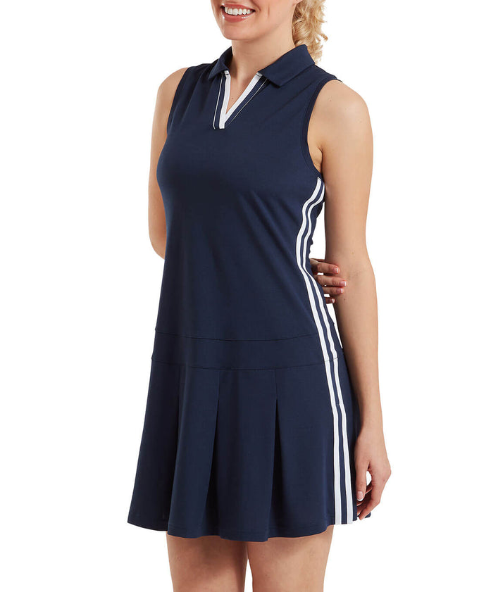 FOOTJOY Pleated Dress 39389 White/Navy