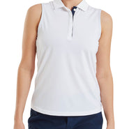 SIZE XL - FOOTJOY Lisle Sleeveless Polo 39406 White - XL / White