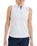 FOOTJOY Lisle Sleeveless Polo 39406 White