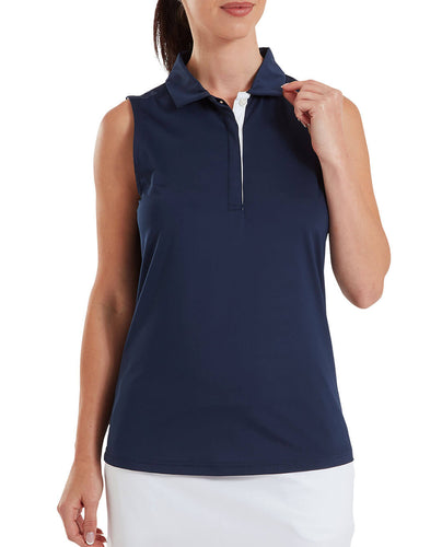 FOOTJOY Lisle Sleeveless Polo 39407 Navy