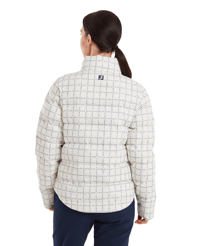 FOOTJOY ThermoSeries Insulated Womens Jacket Off White Plaid