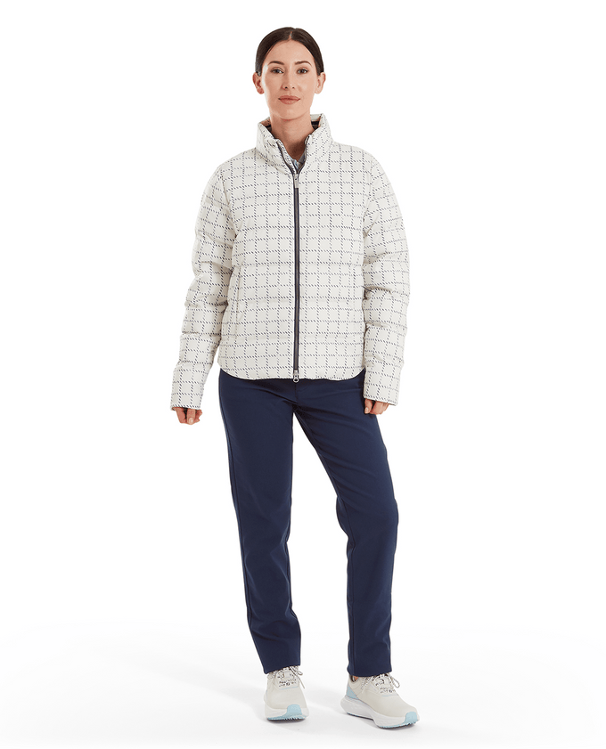 FOOTJOY ThermoSeries Insulated Womens Jacket Off White Plaid