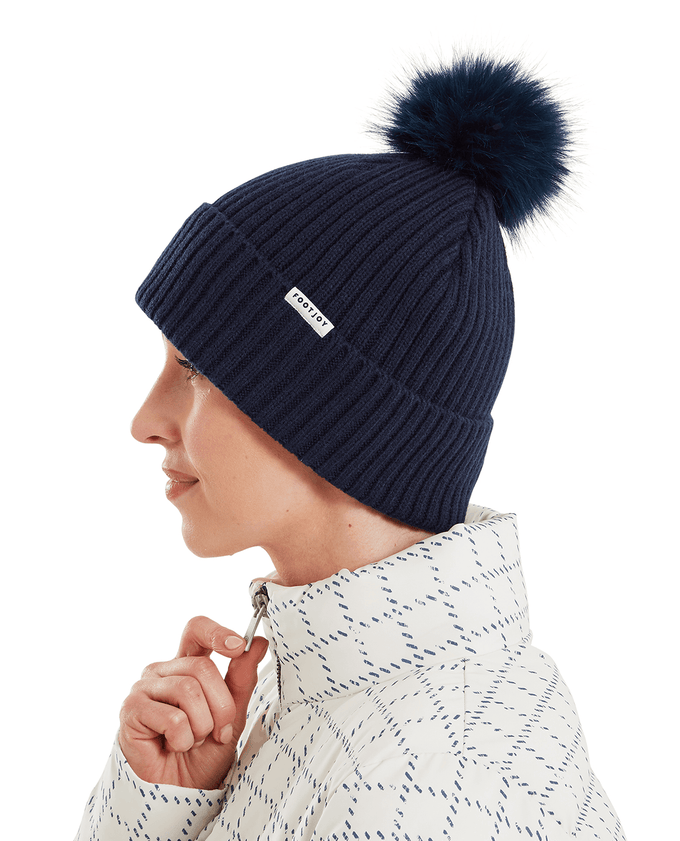 FootJoy Womens Winter Bobble Hat Navy