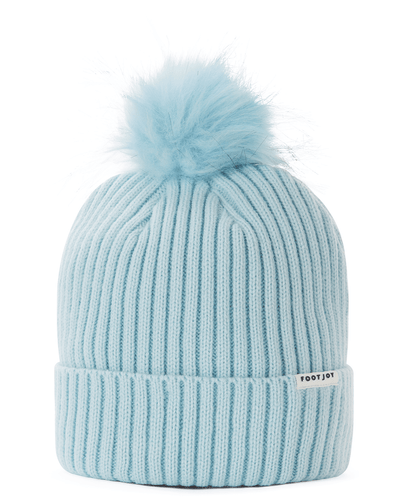FootJoy Womens Winter Bobble Hat Ice Blue