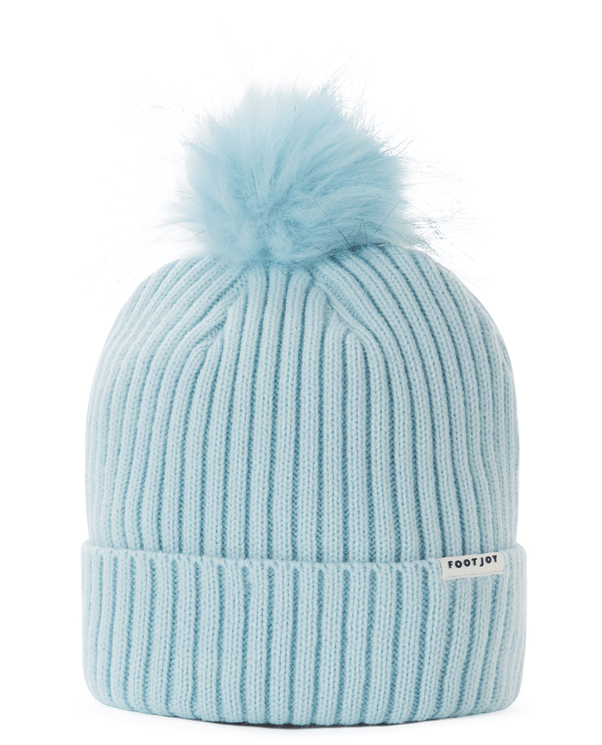 FootJoy Womens Winter Bobble Hat Ice Blue