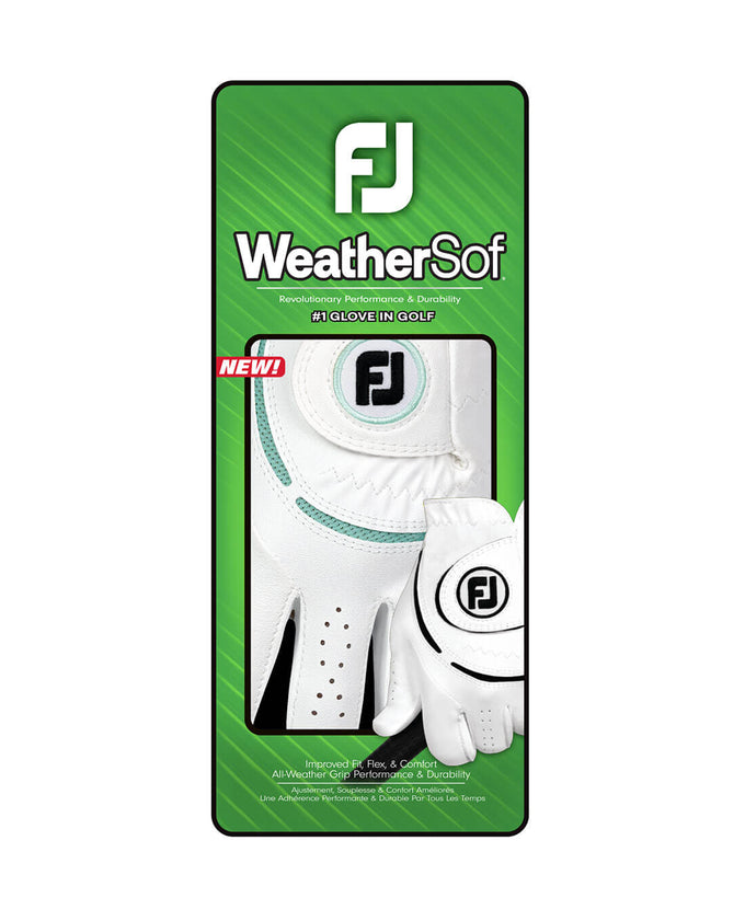 FootJoy WeatherSof Womens Golf Glove Left Hand White/Sea Glass