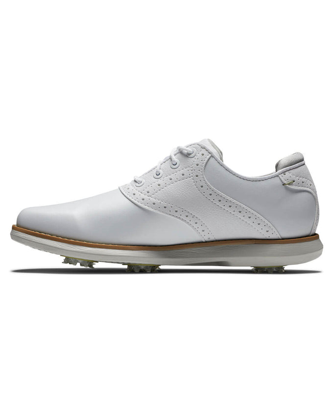 FootJoy FJ Traditions Womens Golf Shoe Wide Fit White/White