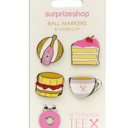 SURPRIZESHOP Ball Markers & Clip Visor Afternoon Tea - One Size / Multi