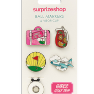 SURPRIZESHOP Ball Markers & Clip Visor Girls Golf Trip - One Size / Multi