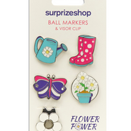 SURPRIZESHOP Ball Markers & Clip Visor Flower Power - One Size / Multi
