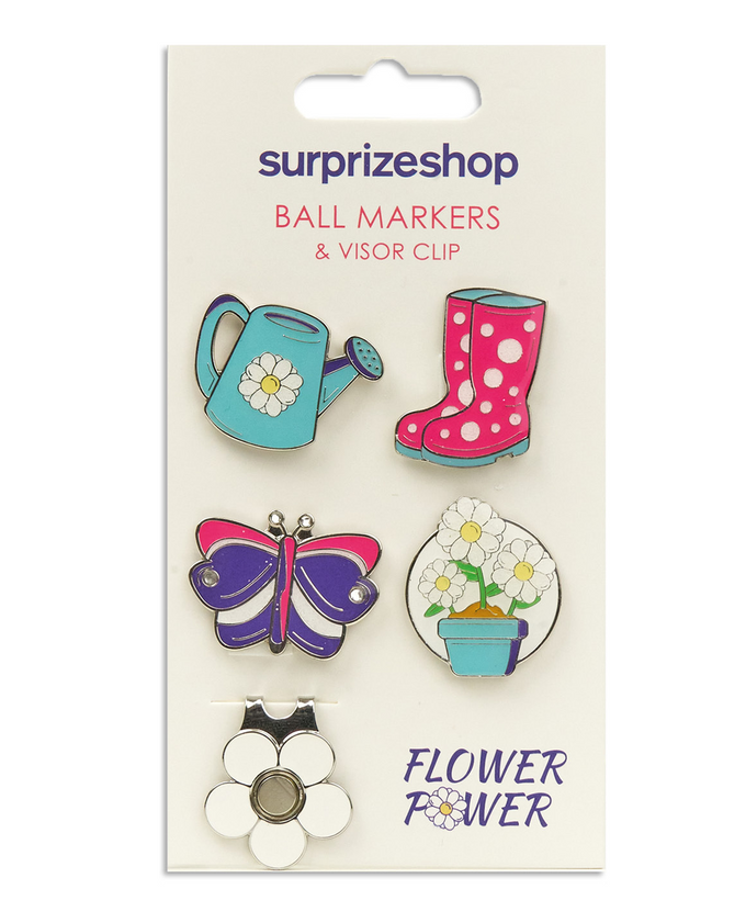 SURPRIZE SHOP Ball Markers & Clip Visor Flower Power