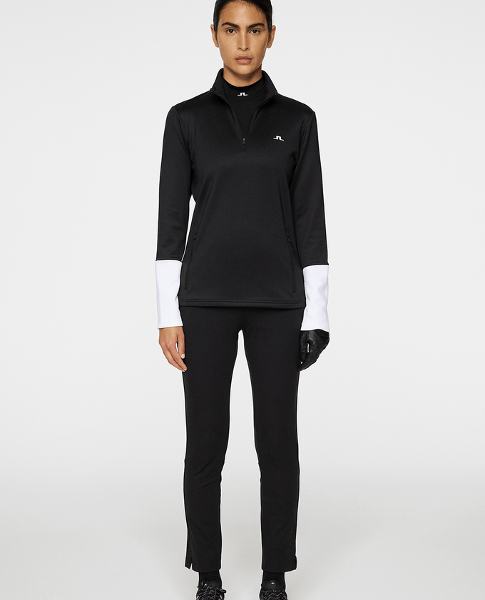 SIZE S - J.Lindeberg Aerial  Quarter Zip Mid Layer Black