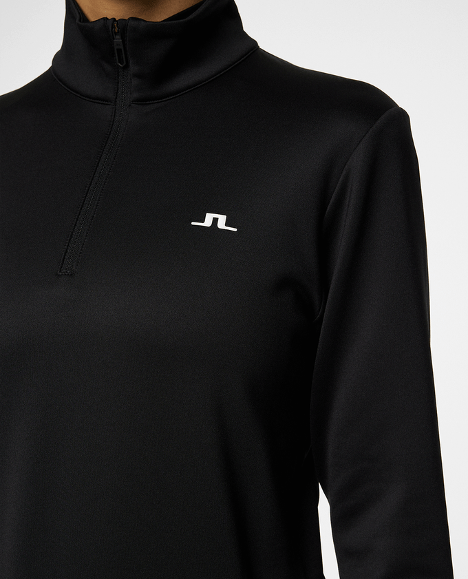 SIZE S - J.Lindeberg Aerial  Quarter Zip Mid Layer Black