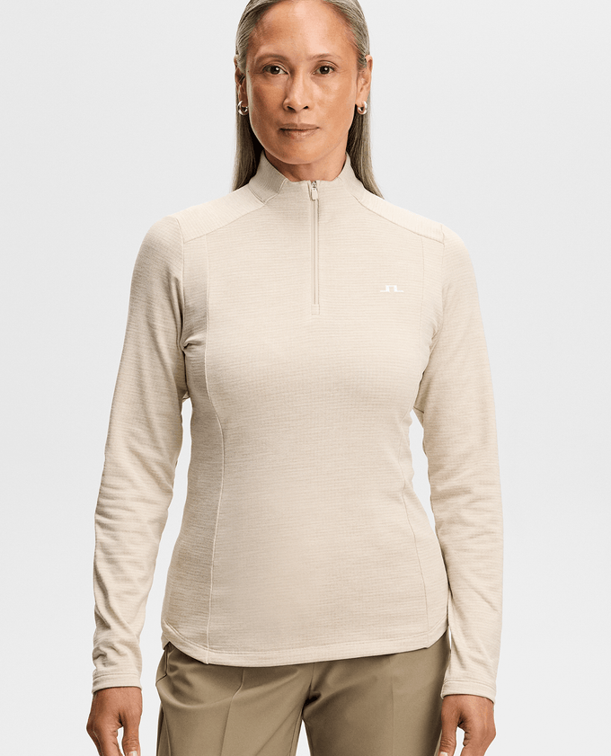 J.Lindeberg Steffi Quarter Zip Mid Layer Moonbeam