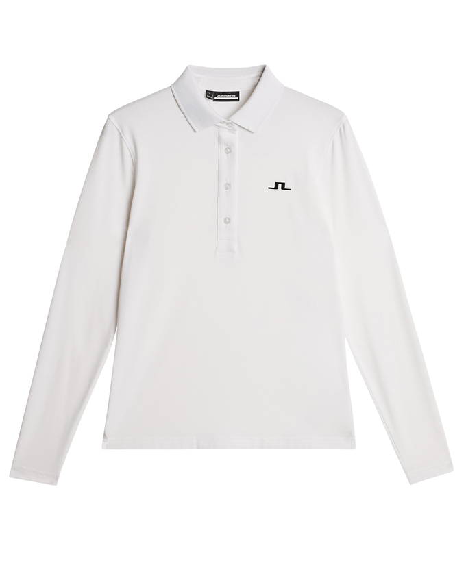 SIZE S - J.Lindeberg Flor Long Sleeve Thermo Polo White