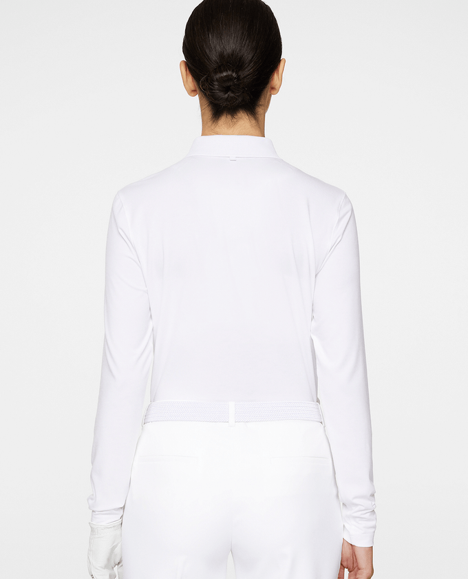 J.Lindeberg Flor Long Sleeve Thermo Polo White