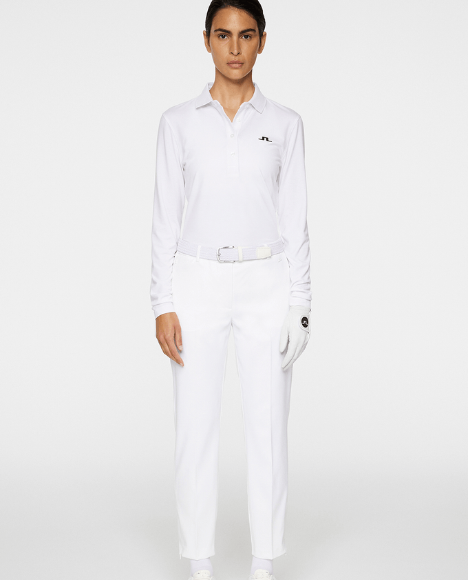 J.Lindeberg Flor Long Sleeve Thermo Polo White